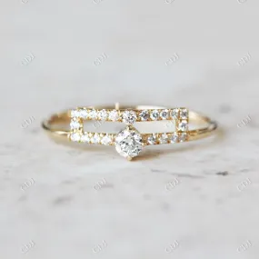 0.12CTW Alternative Moissanite Art Deco Engagement Ring