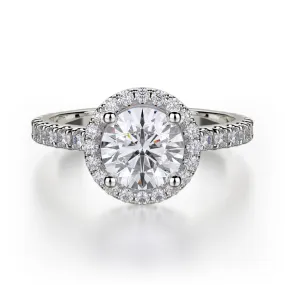 0.48ctw Diamond Halo Engagement Ring