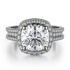 0.94ctw Diamond Halo Engagement Ring