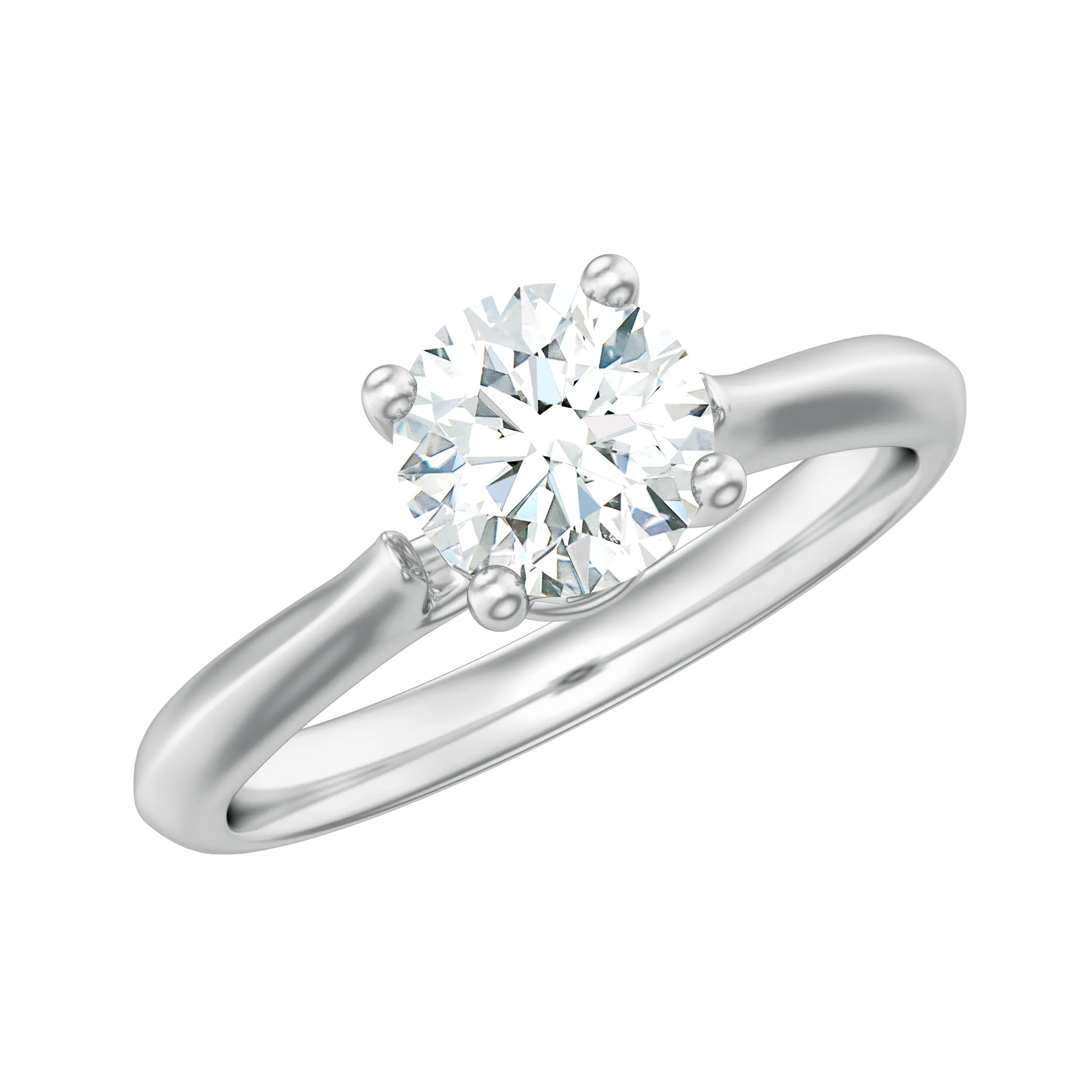 1 CT Round Shape Moissanite Designer Solitaire Ring