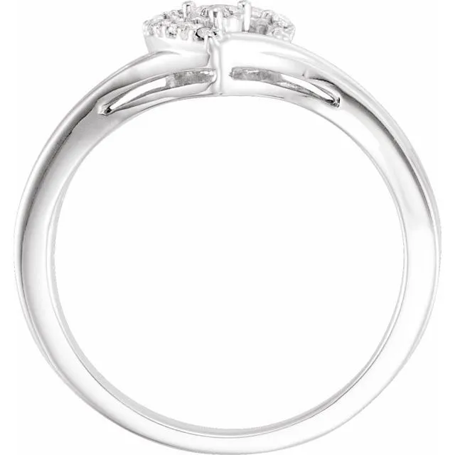 10K White Gold .06 CTW Natural Diamond Heart Promise Ring