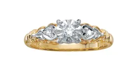 10K Yellow/White Gold Diamond Engagement Ring