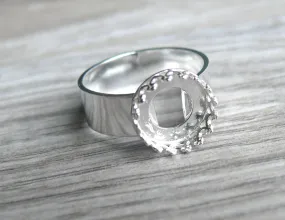 10mm Crown Ring Blank Wide Band