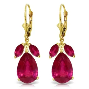 11 Carat 14K Solid Yellow Gold Tulip Bow Ruby Earrings