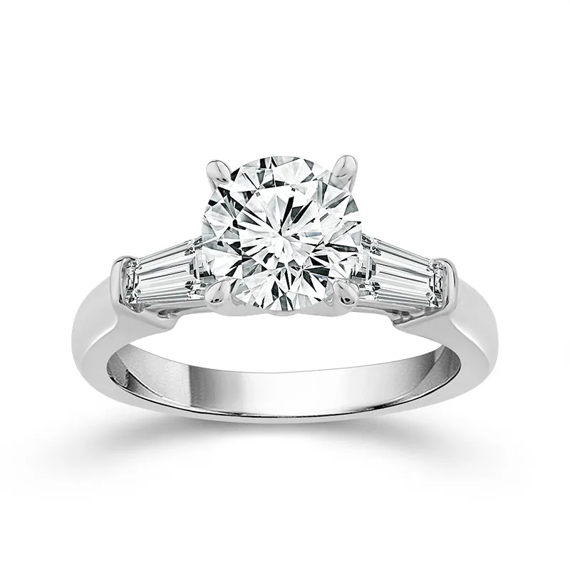 14K White Gold Lab Grown Round Diamond Engagement Ring