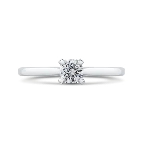 14K White Gold Round Cut Diamond Engagement Ring