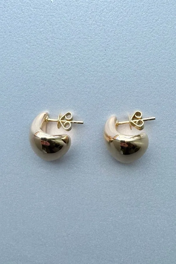 14K Yellow Gold Mini Lightweight Nugget Earrings