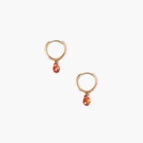 14k Yellow Gold Orange Sapphire Aurora Hoops