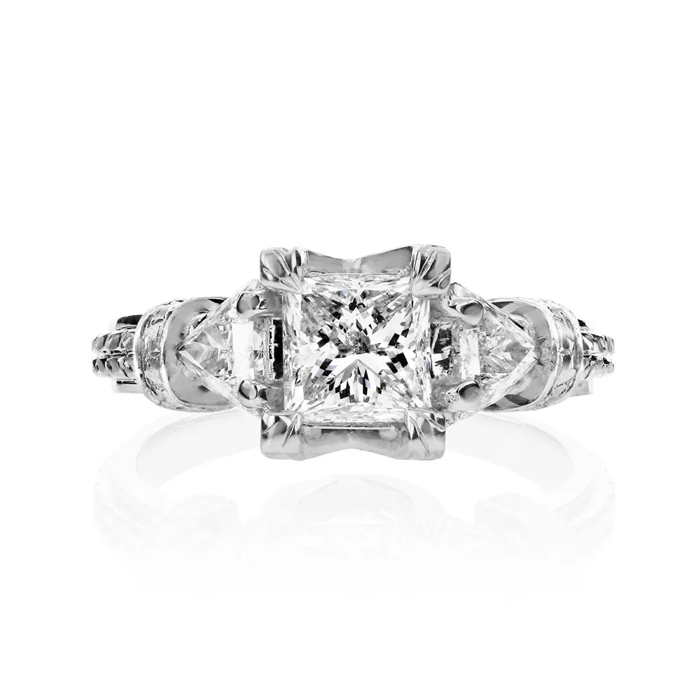 1.73ct.tw Princess Trillion Vintage