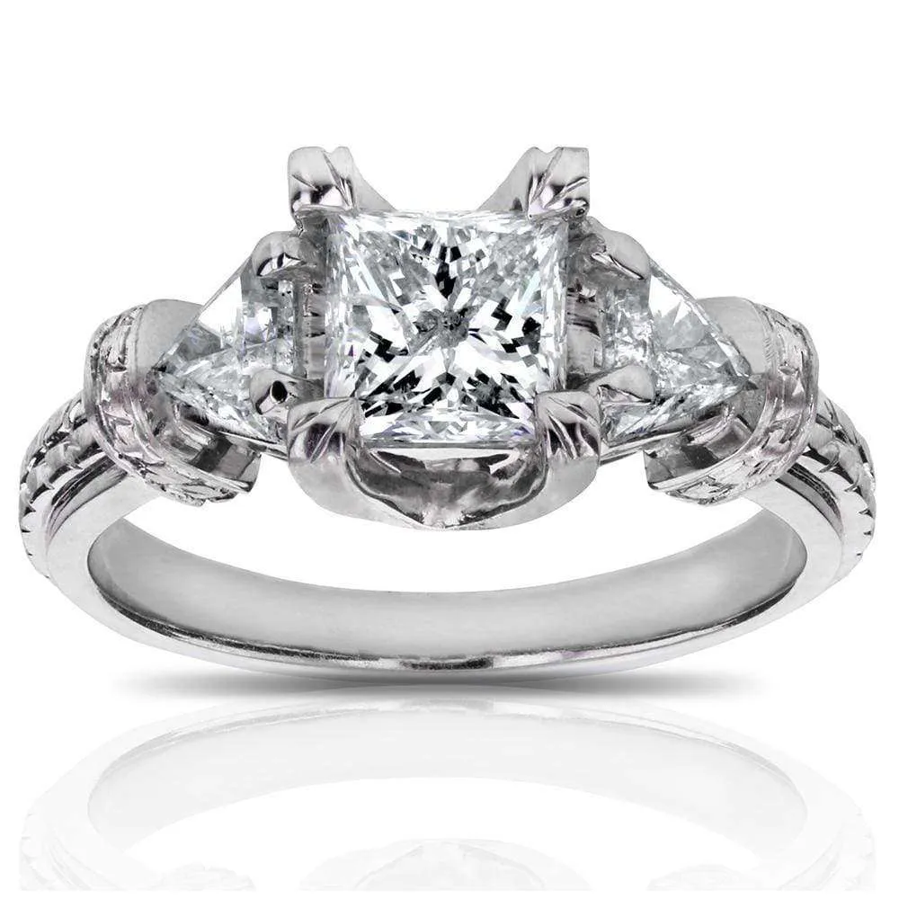 1.73ct.tw Princess Trillion Vintage