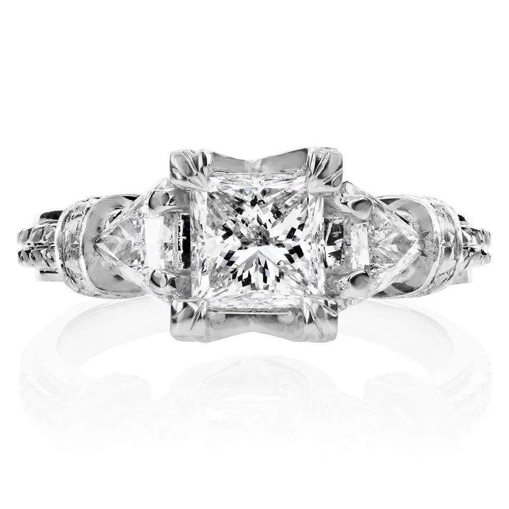 1.73ct.tw Princess Trillion Vintage