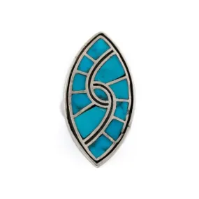 1970's Turquoise Shield Inlay Ring