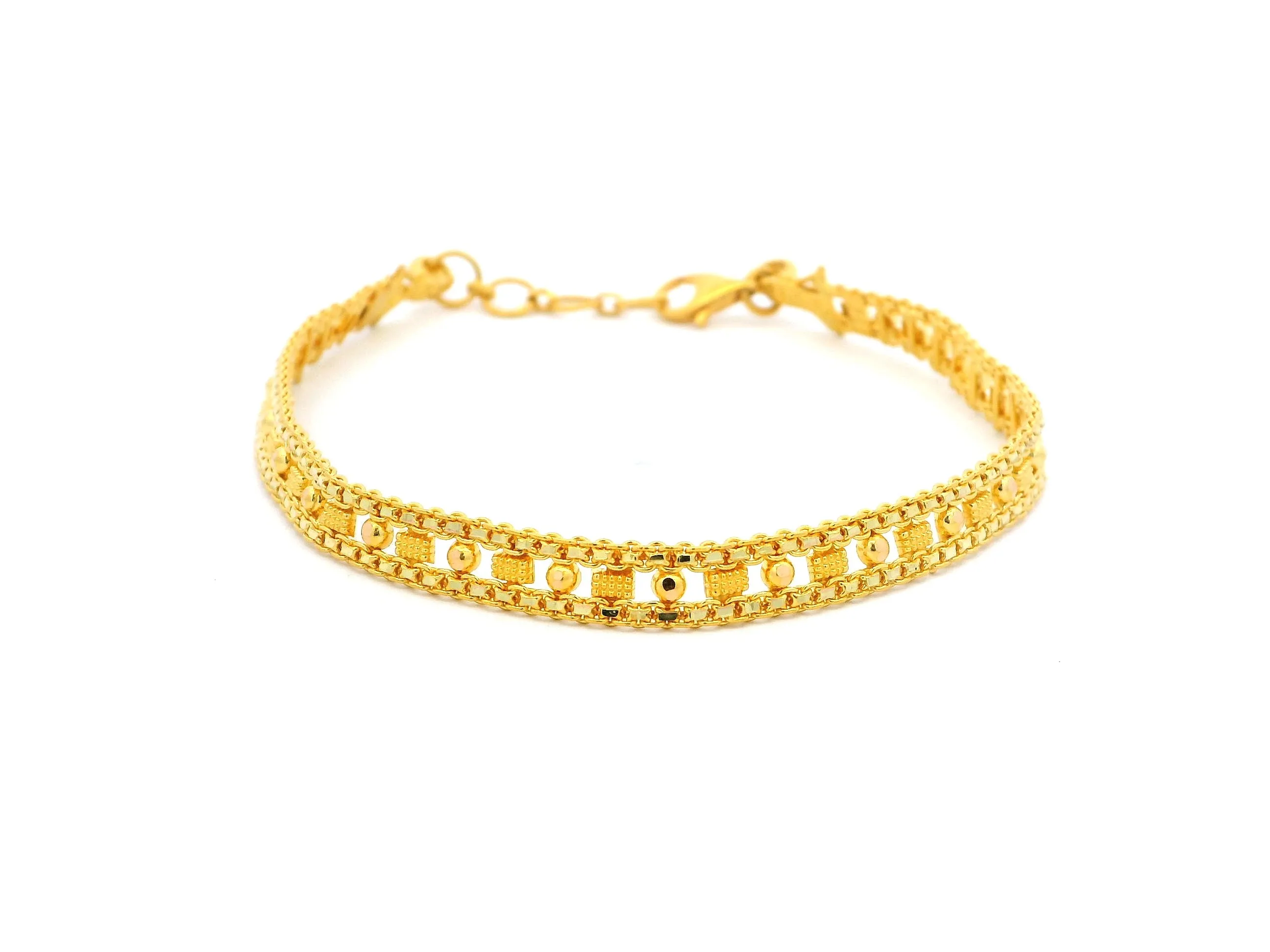 22ct Yellow Gold Flat Bracelet with Intricate Filigree Work Design – Elegant Gold Jewellery