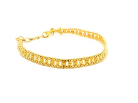 22ct Yellow Gold Flat Bracelet with Intricate Filigree Work Design – Elegant Gold Jewellery