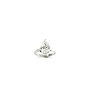 2.64CT Lab Grown Pear Shaped Diamond Solitaire Engagement Ring