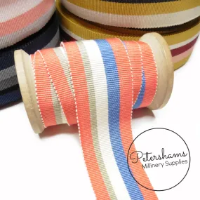 35mm Traditional Stripe Millinery Petersham Hat Ribbon - 1m