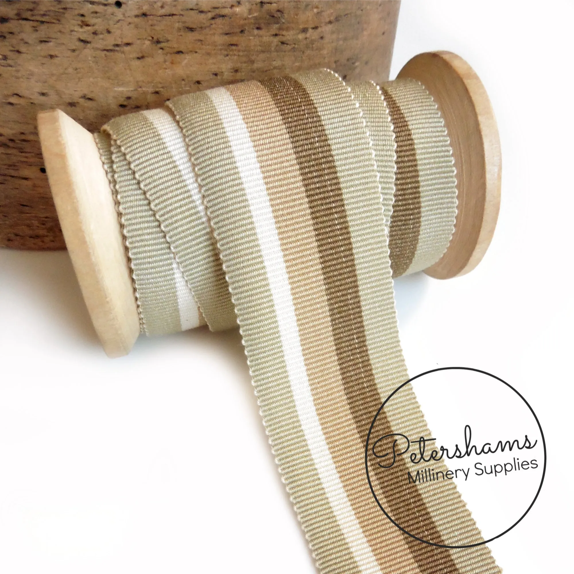 35mm Traditional Stripe Millinery Petersham Hat Ribbon - 1m