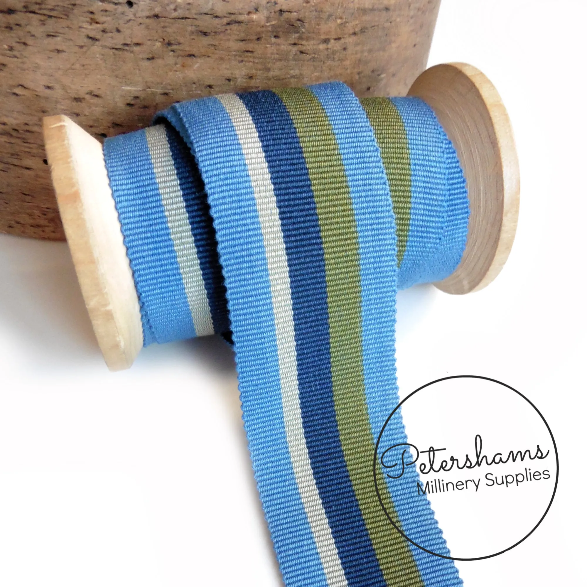 35mm Traditional Stripe Millinery Petersham Hat Ribbon - 1m