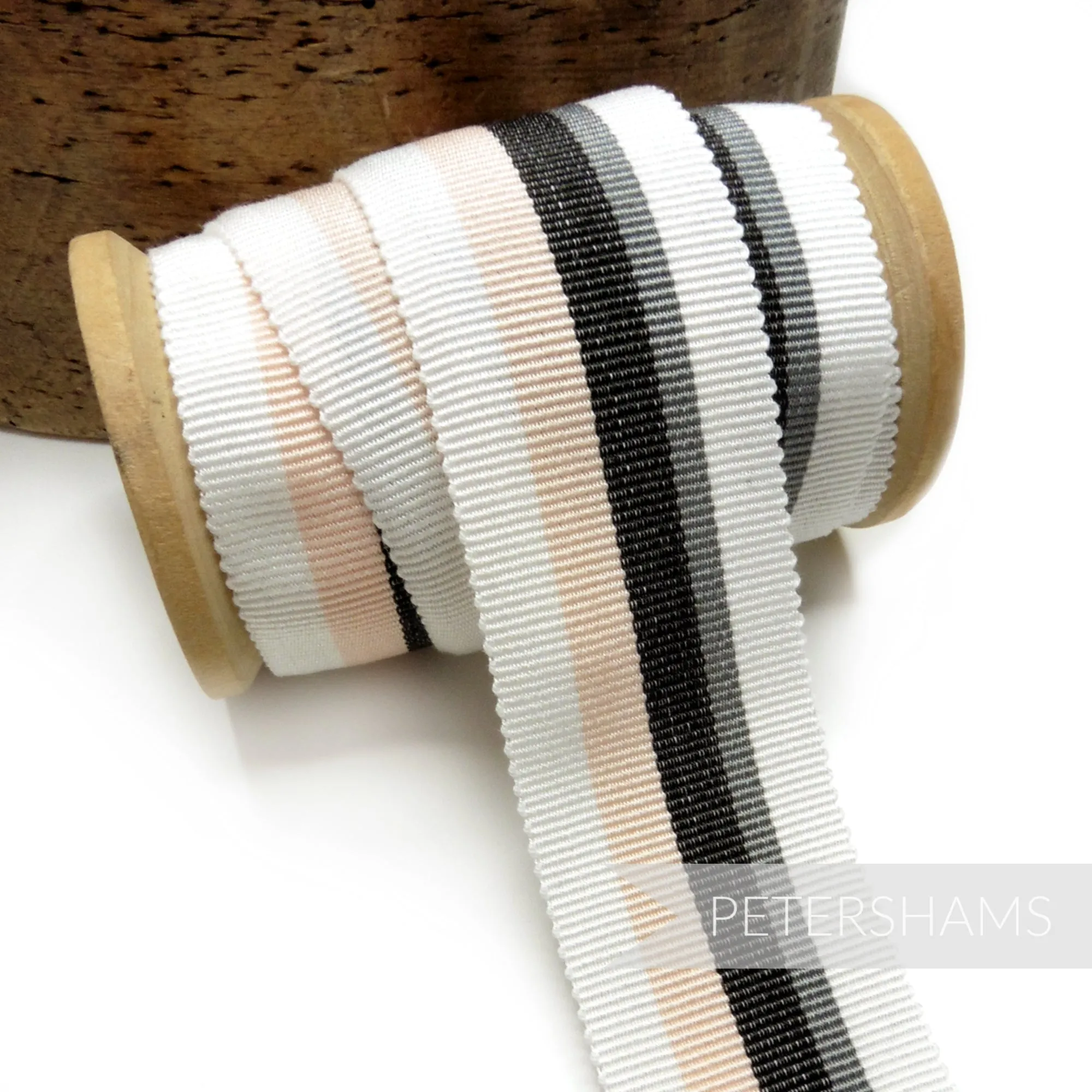 35mm Traditional Stripe Millinery Petersham Hat Ribbon - 1m