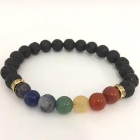 7 CHAKRA LAVA STONE BRACELET