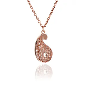 70% DISCOUNT 18ct Rose Gold Vermeil Paisley Filigree Pendant Necklace