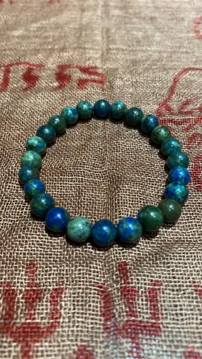 8MM Azurite-Malachite Bead Stretchy Bracelet