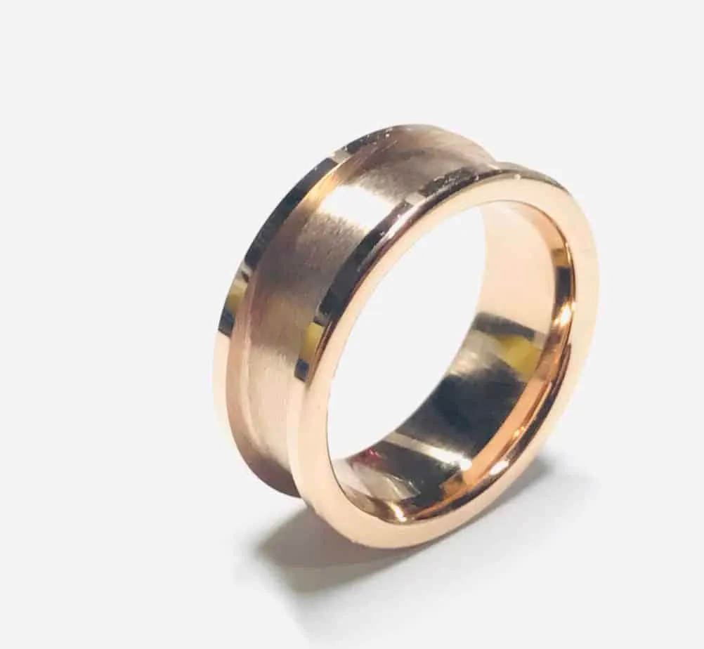 8mm IP Rose Gold Plated Tungsten Carbide Ring Core