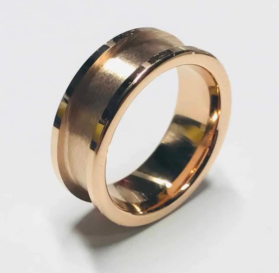 8mm IP Rose Gold Plated Tungsten Carbide Ring Core