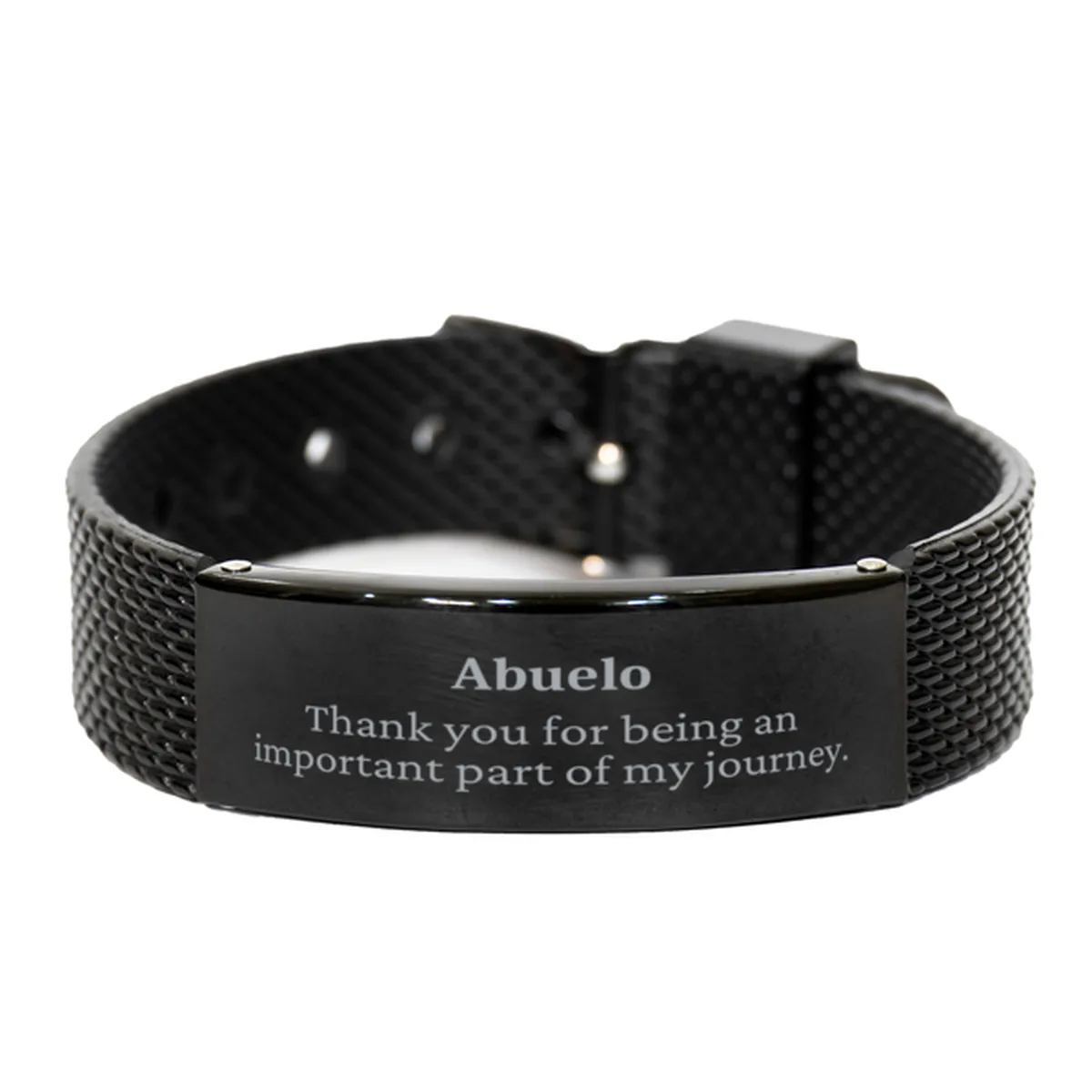 Abuelo Appreciation Gifts, Thank you for being an important part, Thank You Black Shark Mesh Bracelet for Abuelo, Birthday Unique Gifts for Abuelo