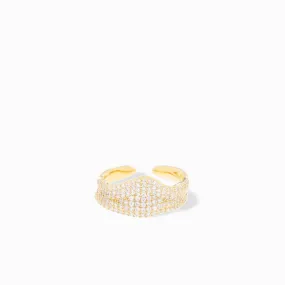 adjustable pave v shaped ring