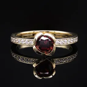 Alternative Garnet Floral Engagement Ring