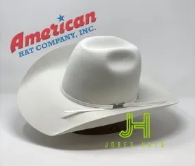 American Hat Co Felt 6X White  4" 1/4 Brim 2 Cord band