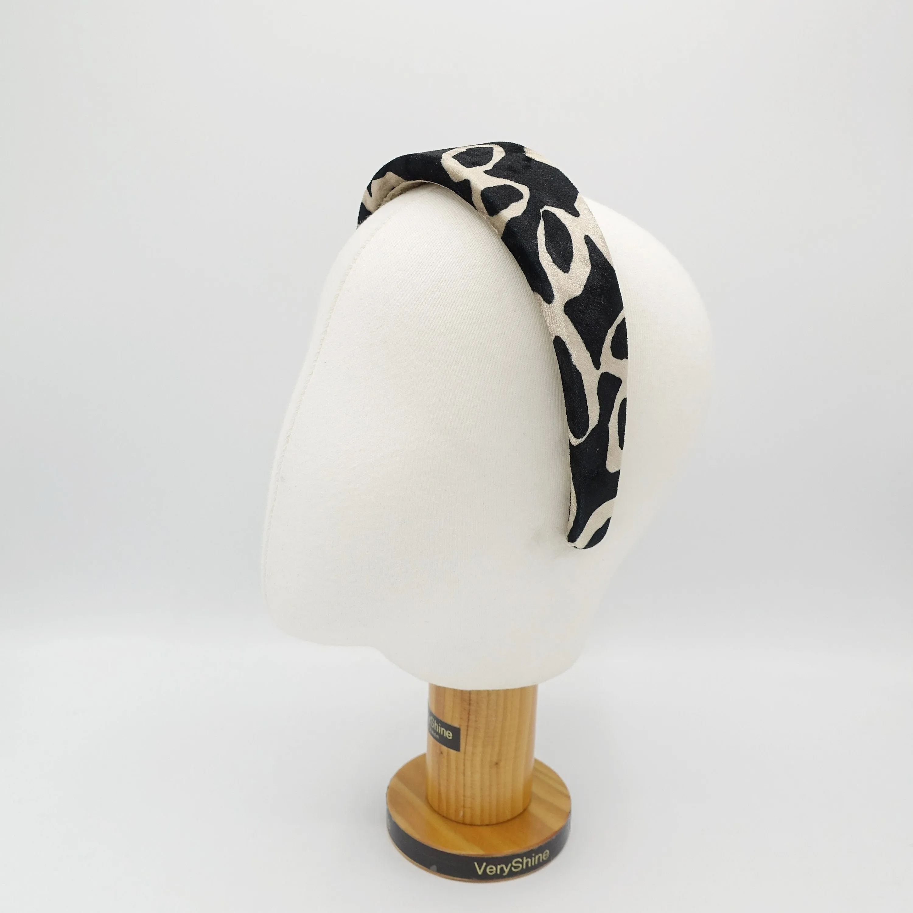 animal print velvet padded headband Autumn Winter hair accessory for women