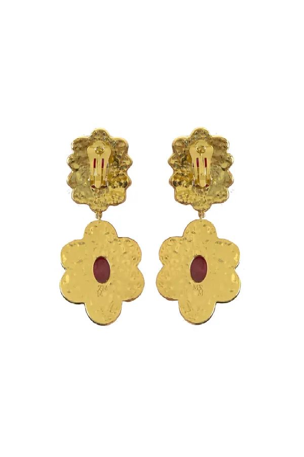 Aniqua Earrings Ruby Quartz & Enamel