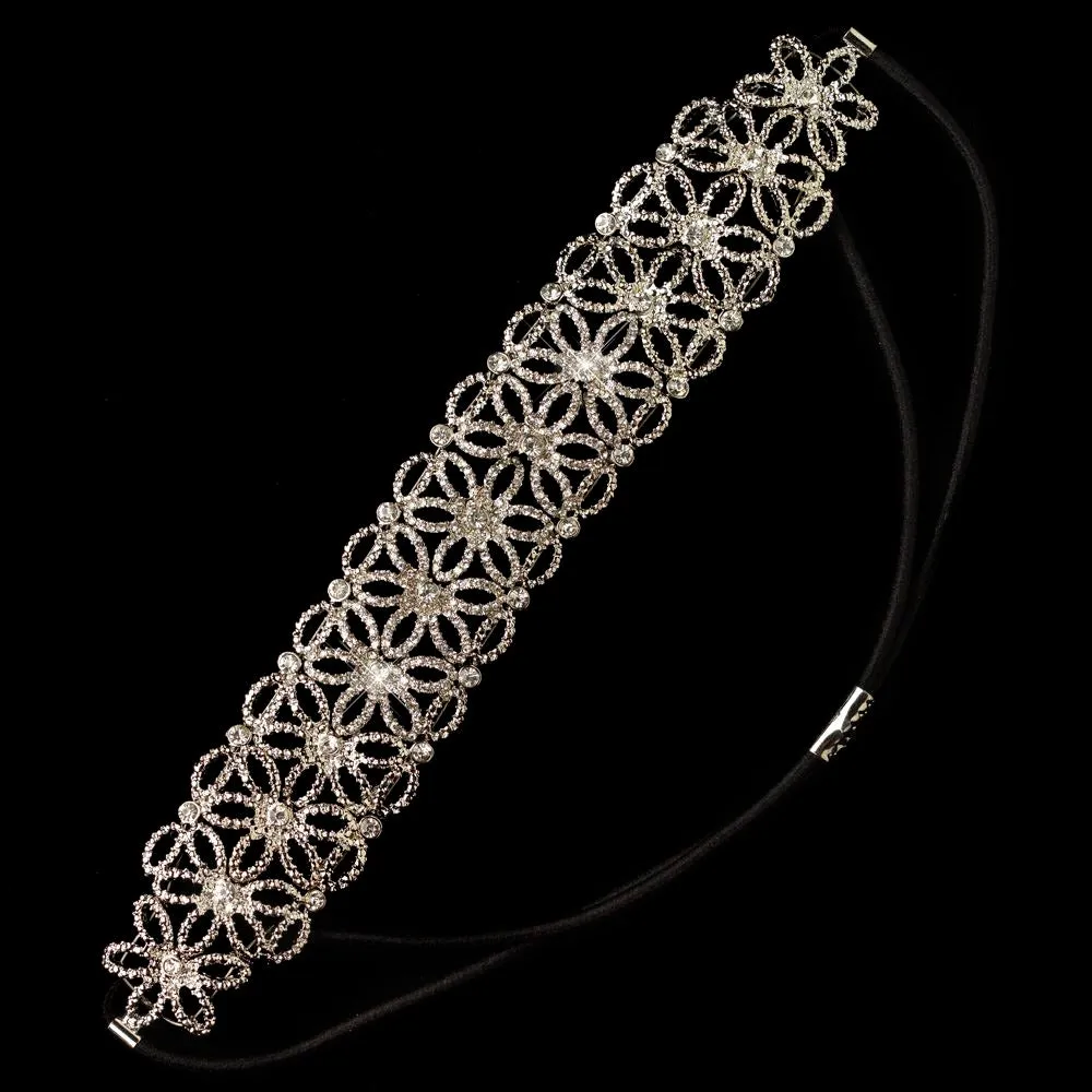 Antique & Vintage Inpired Filigree Flower Crystal Bridal Headband