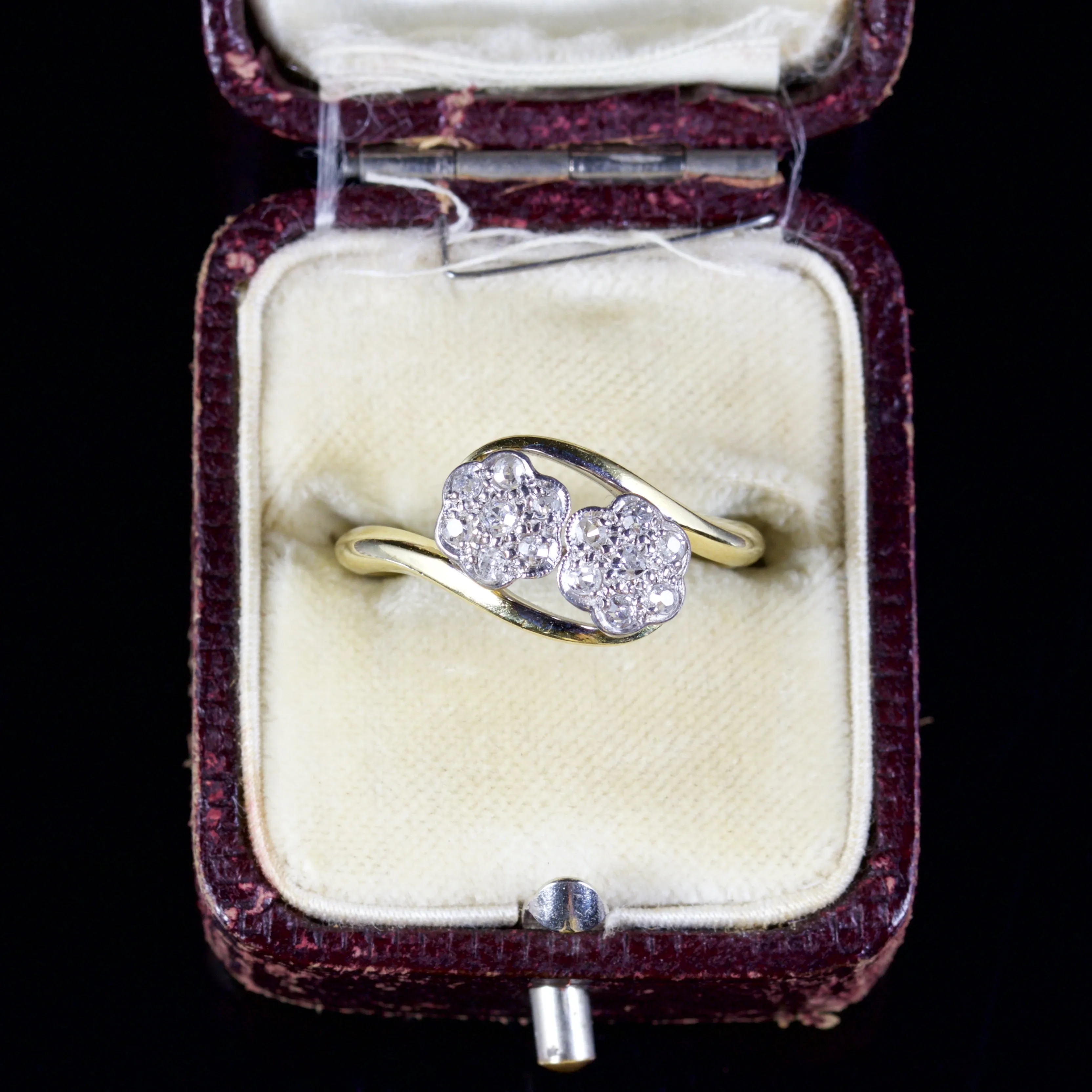 Antique Edwardian Twist Diamond Ring 18Ct Plat Circa 1915