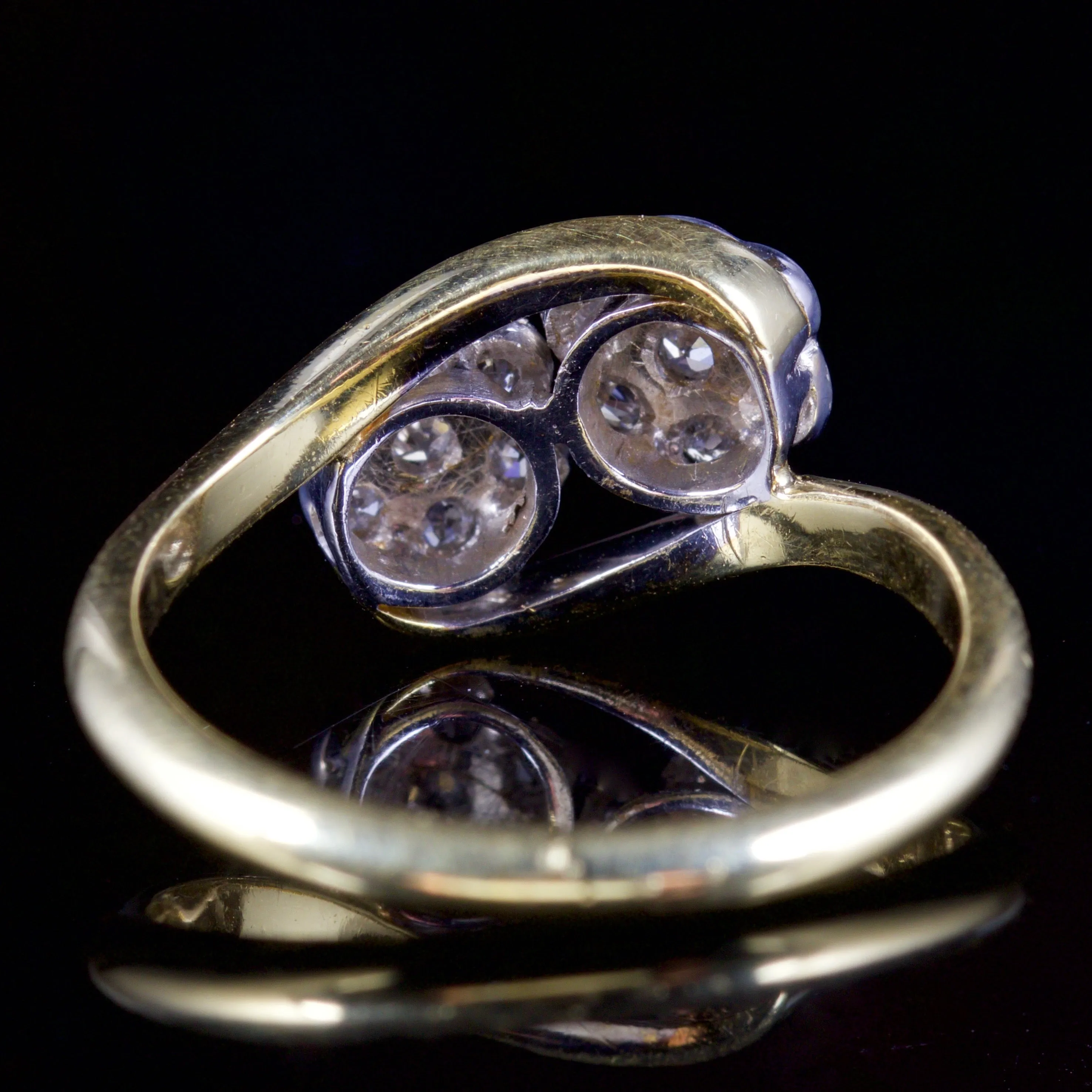 Antique Edwardian Twist Diamond Ring 18Ct Plat Circa 1915