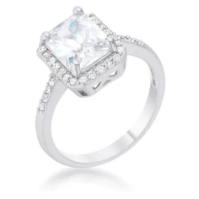 Ariana 3ct Radiant CZ Halo Engagement Ring | 4ct