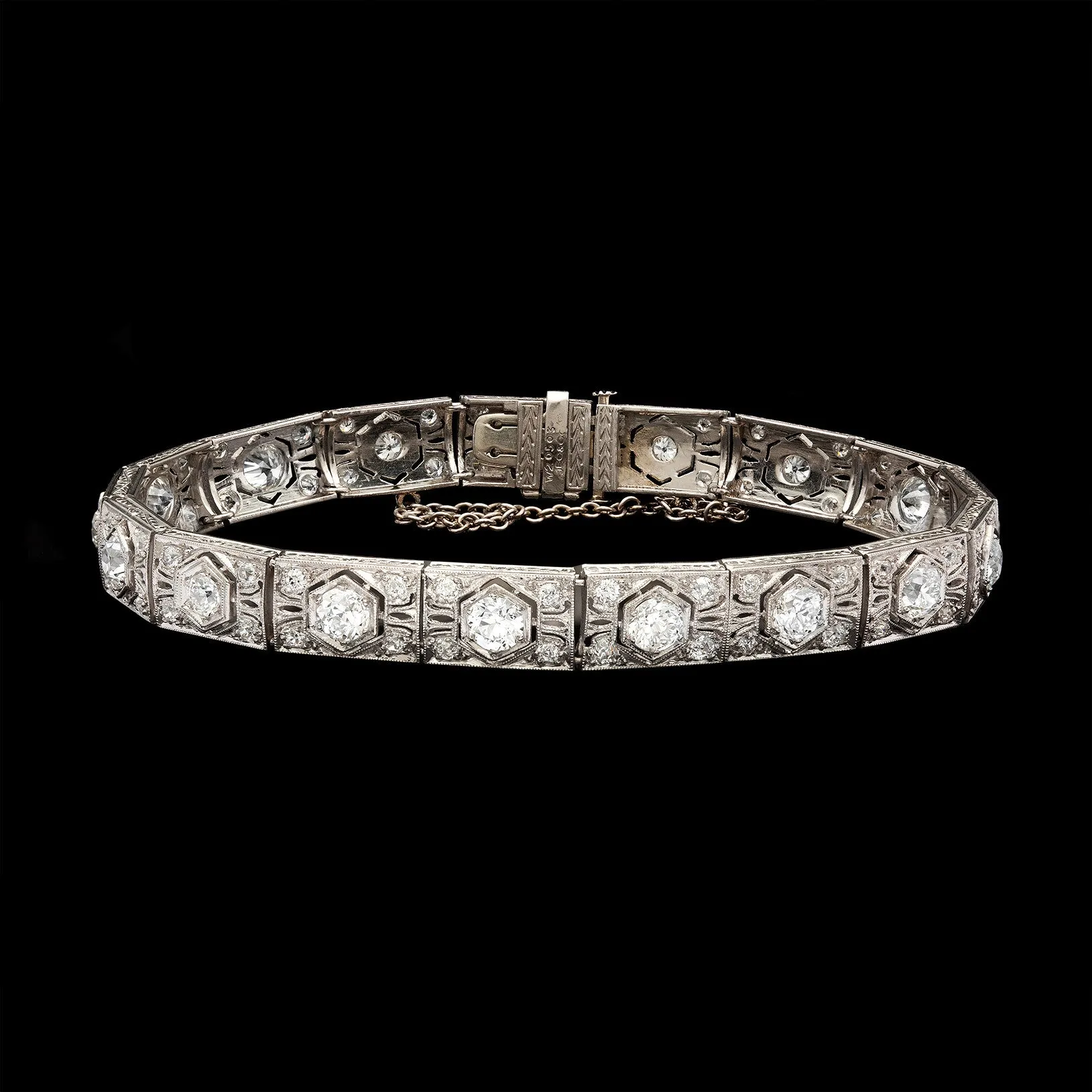 Art Deco J.E. Caldwell Diamond Platinum Bracelet