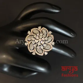 Avira Cubic Zirconia Victorian Flower Ring