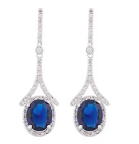 Azura Sapphire and Crystal Dangle Earring