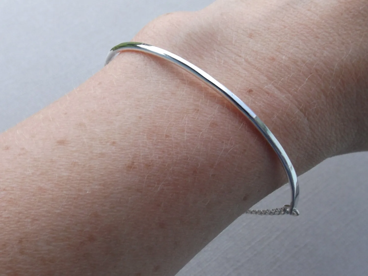 Bar & Chain Bracelet, Minimalist Bracelet, Sterling Silver Bracelet,Minimalist Jewelry,Modern Jewelry, Stacking Bracelet,Curved Bar Bracelet