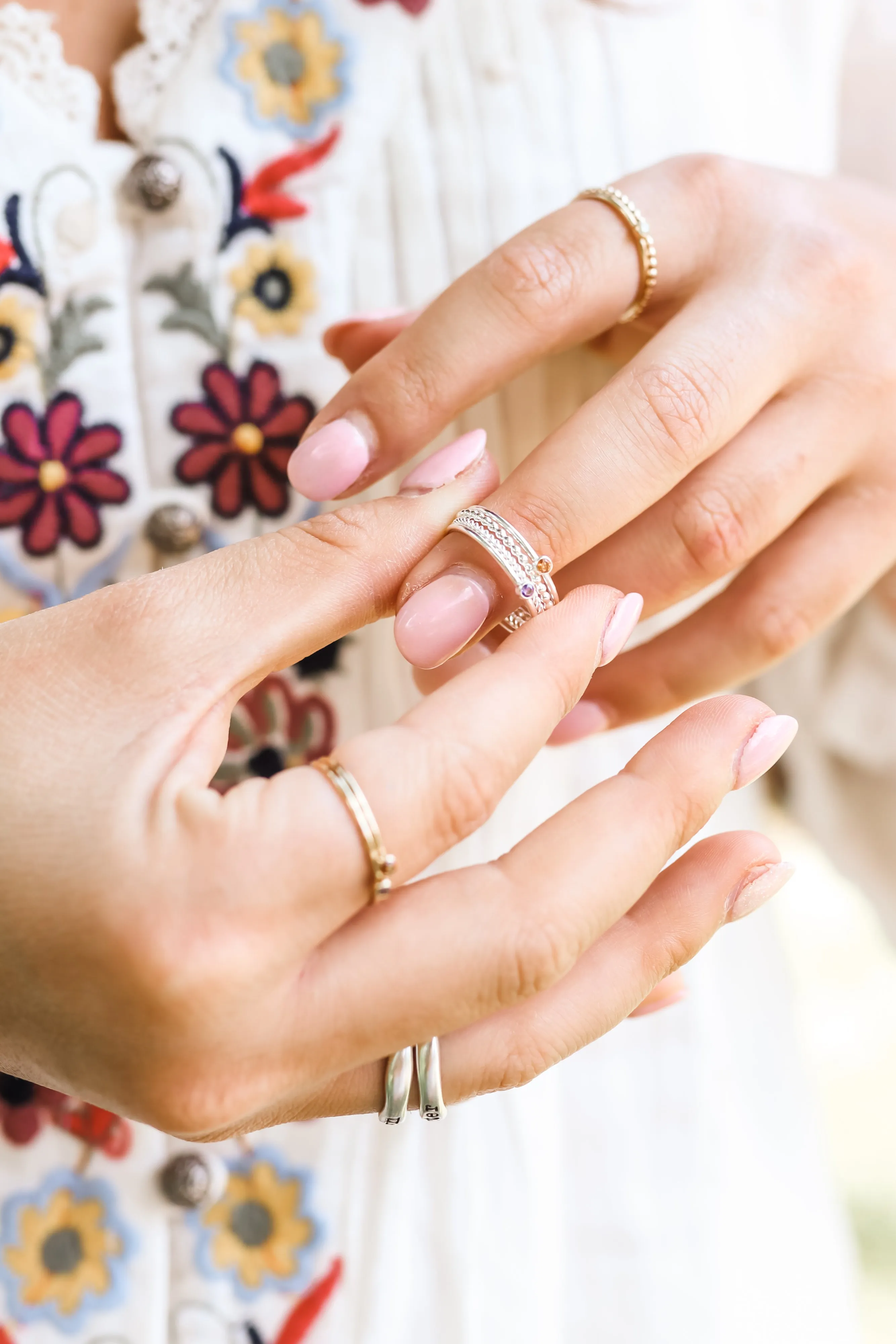 bead ring { silver   gold }