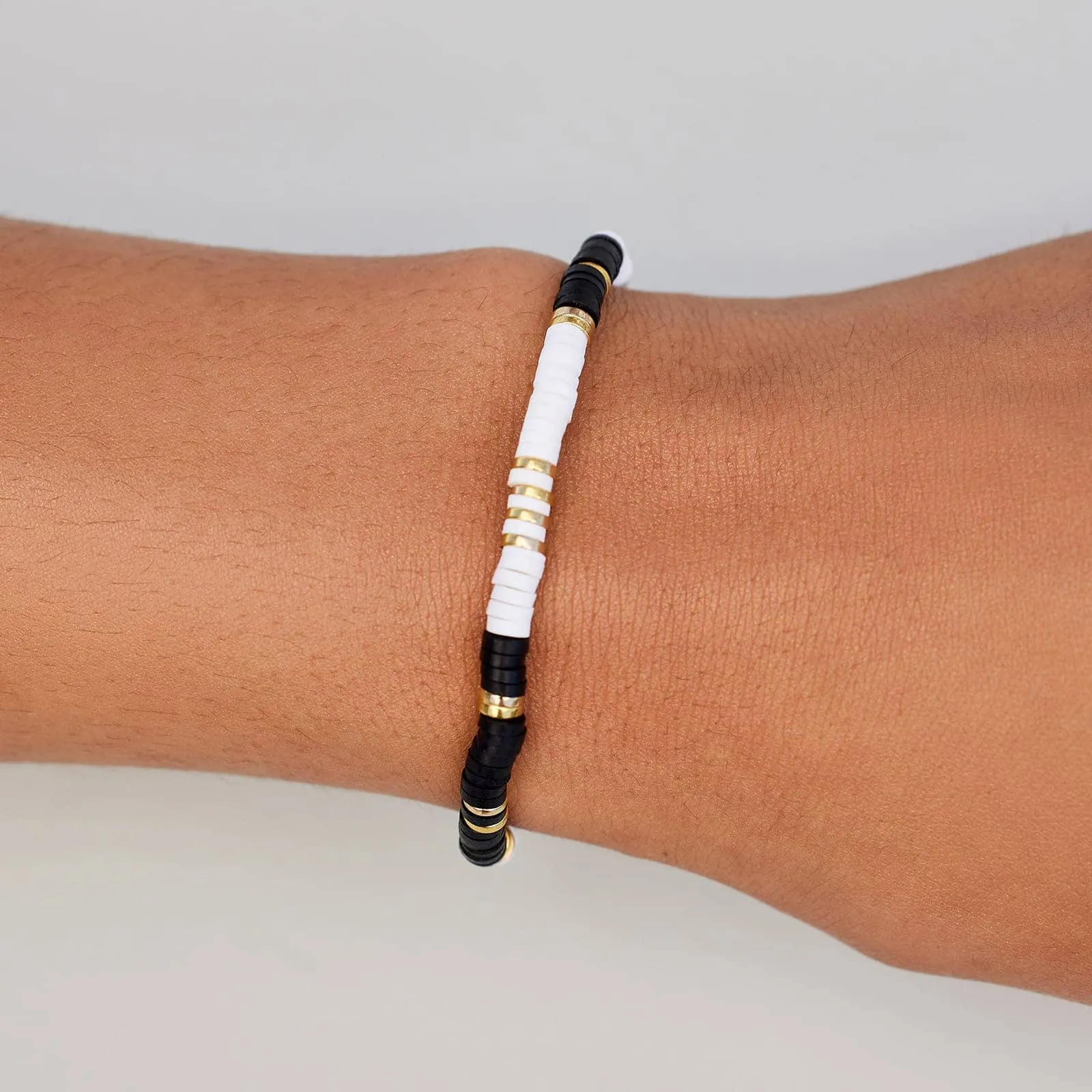 Black & White Disc Stretch Bracelet