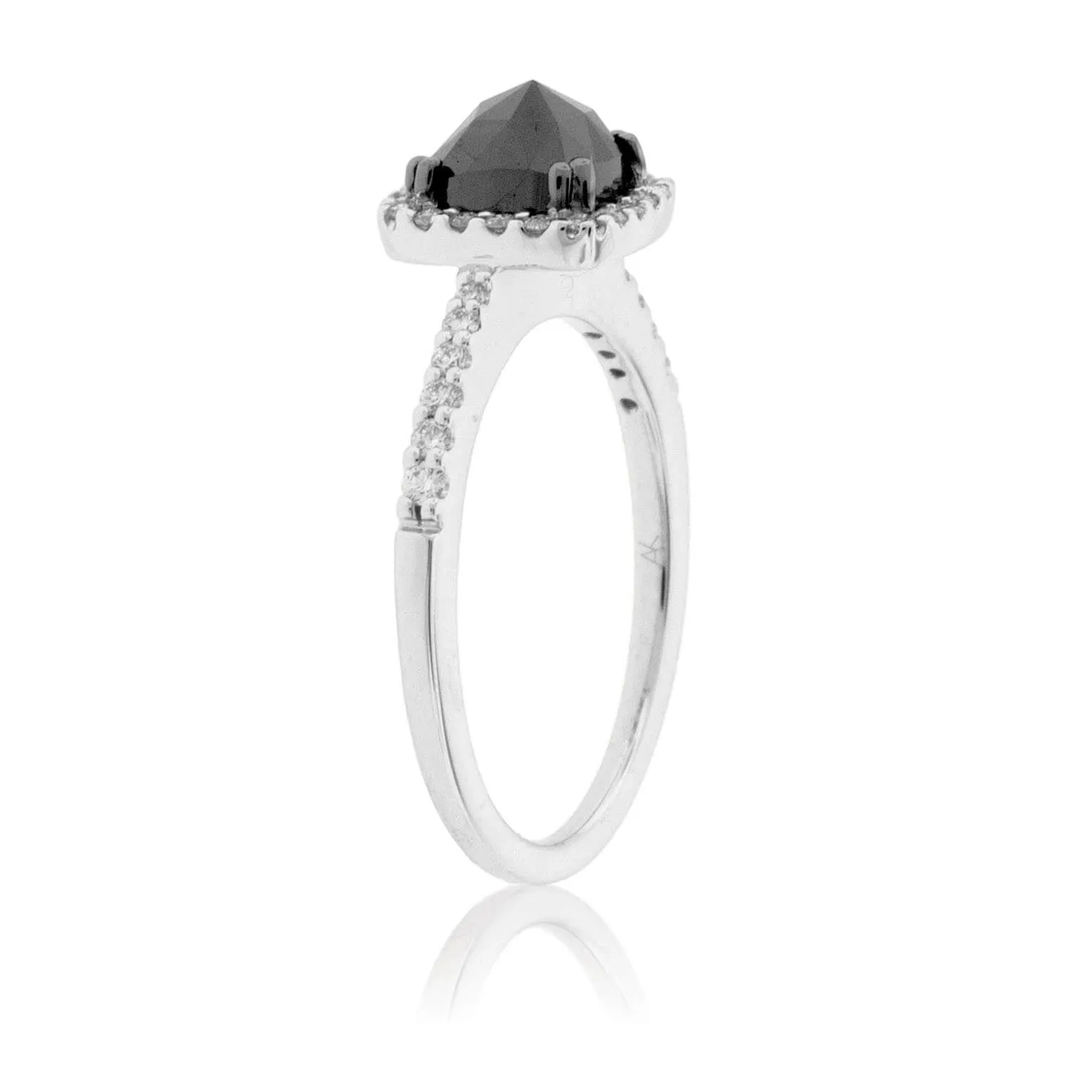 Black Diamond & Diamond Halo Ring