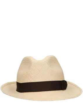 Borsalino   Federico 6cm brim straw Panama hat 