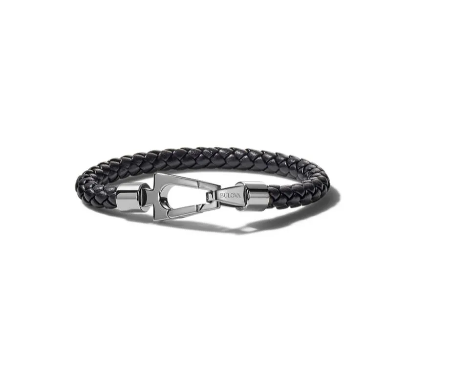 BULOVA - MARINE STAR BlACK LEATHER BRACELET J96B029L