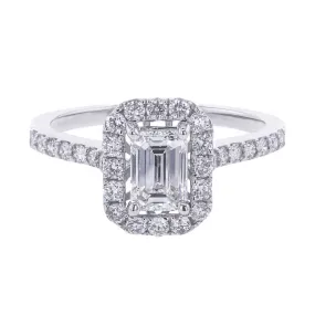 Carly Emerald Cut Halo 1 1/10ct Ready for Love Diamond Engagement Ring