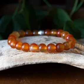 Carnelian Beaded Stretch Bracelet