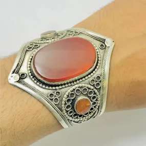 Carnelian Stone Lightweight Handcuff Bracelet